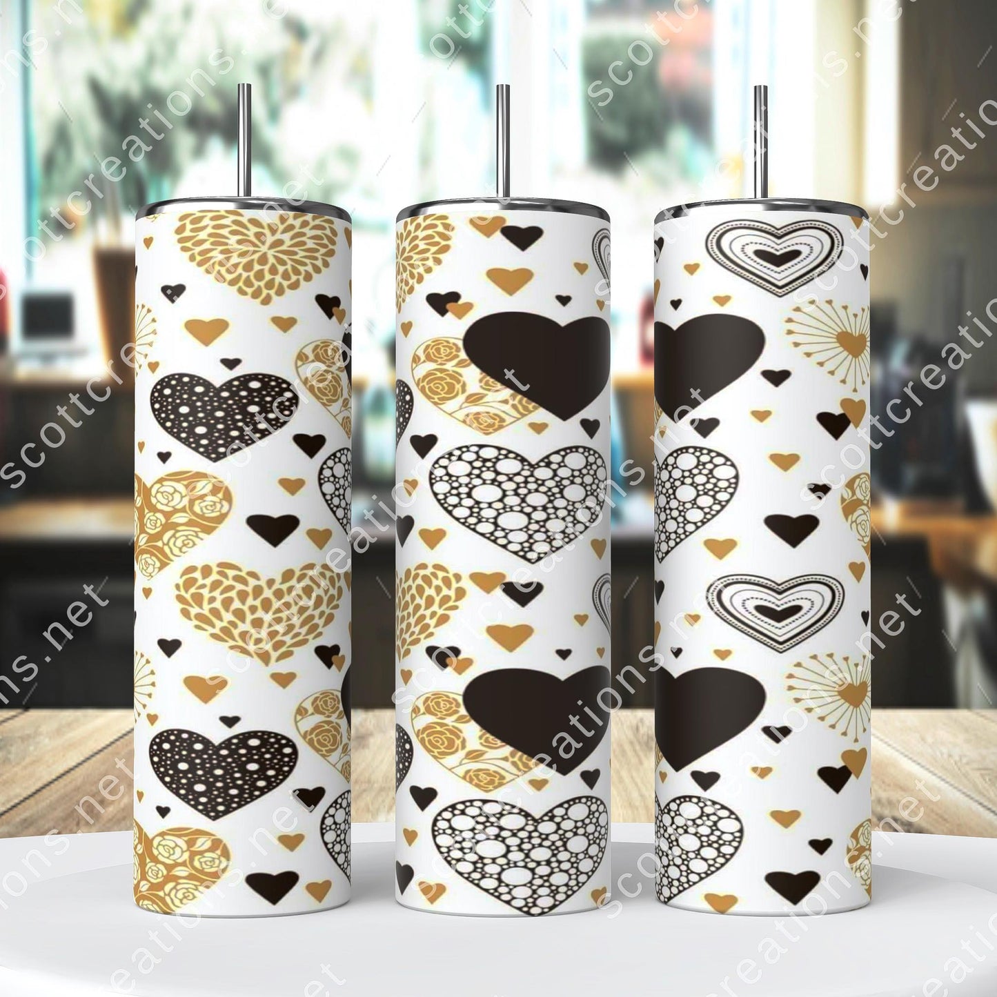 Gold Heart Tumbler