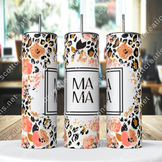 Orange Flower Mama Tumbler