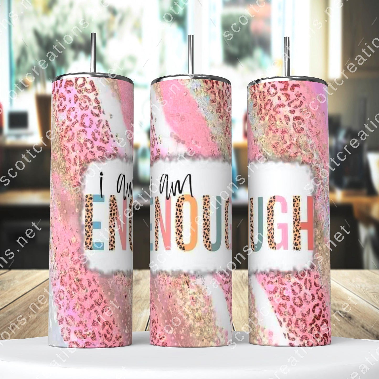 Pink I am Enough Tumbler
