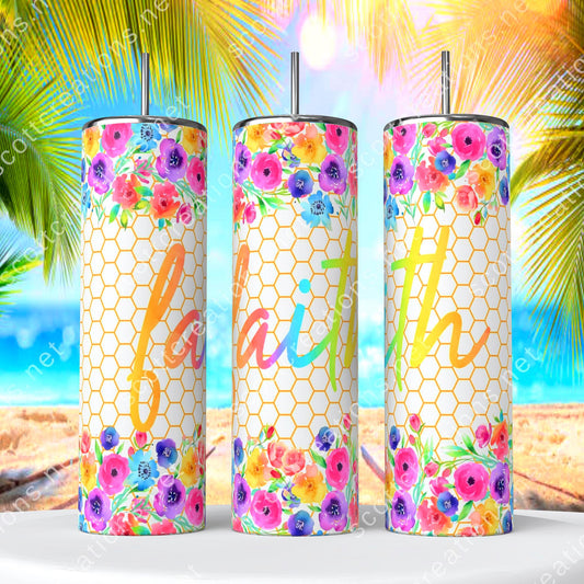 Faith Flower Tumbler