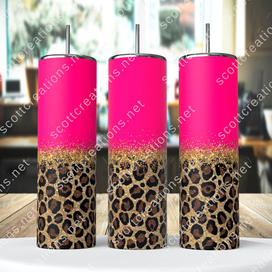 Pink Gold Glitter Tumbler