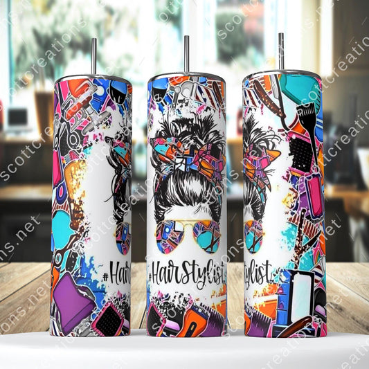Hairdresser Messy Bun Tumbler