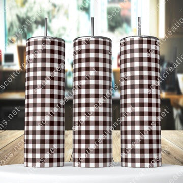Black and White Plaid Tumbler