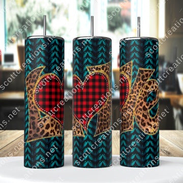 Love Heart Plaid Tumbler