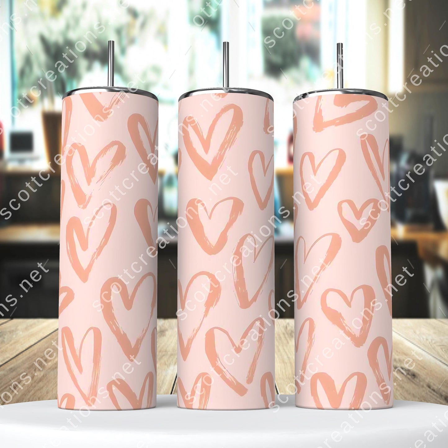 Pink Heart Tumbler