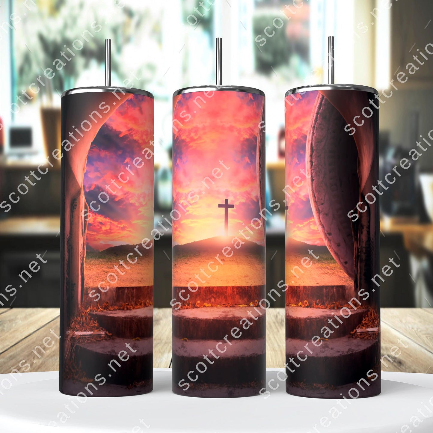 Open Tomb Sunset Tumbler