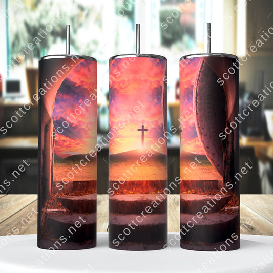 Open Tomb Sunset Tumbler