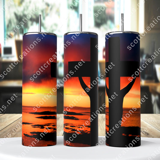 Jesus Cross Sunset Tumbler