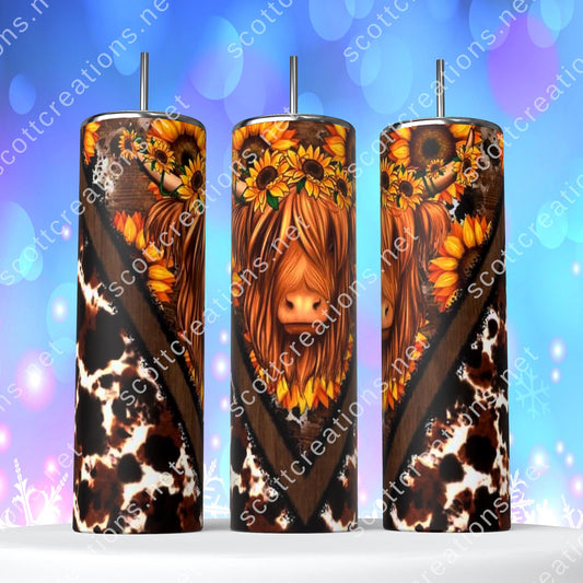Highland Cow Western Tumbler