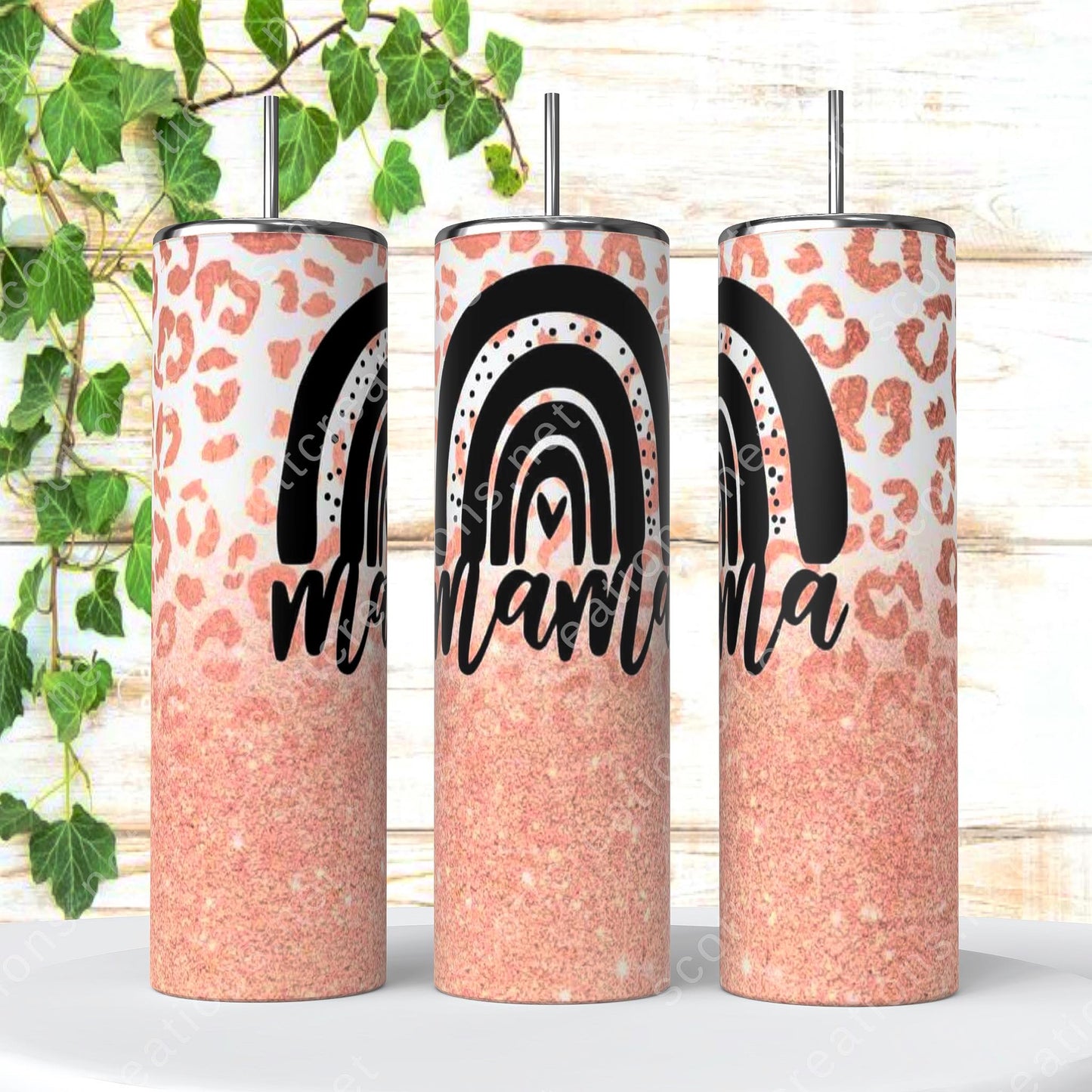 Mama Rainbow Leopard Tumbler