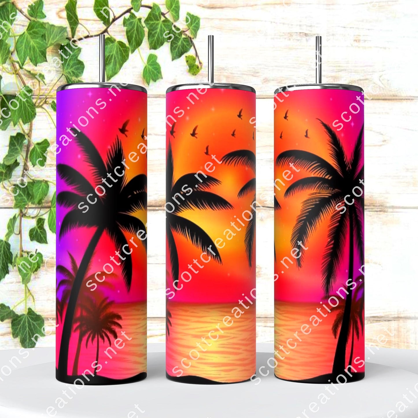 Palm Tree Sunset Tumbler