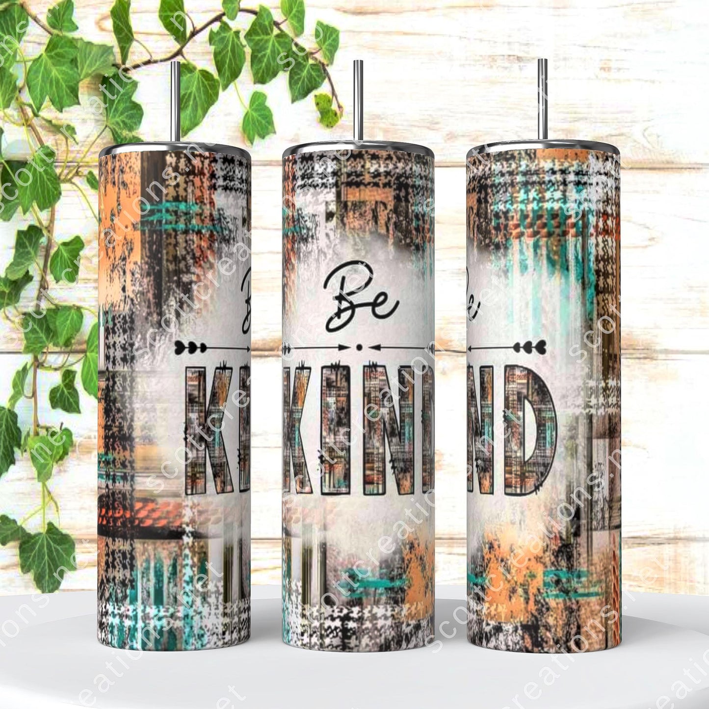 Be Kind Plaid Tumbler