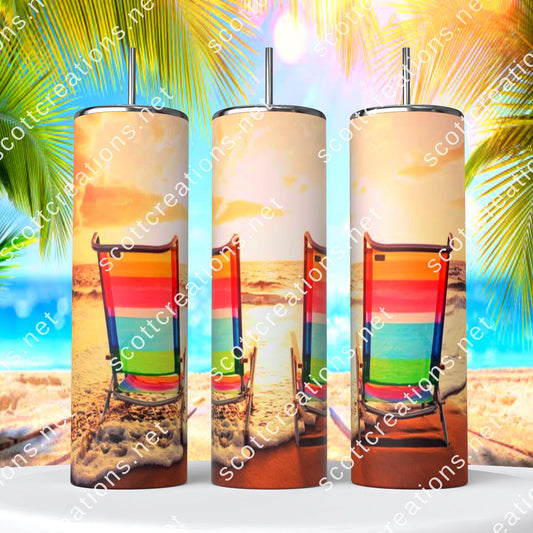 Beach Chair Sunset Tumbler