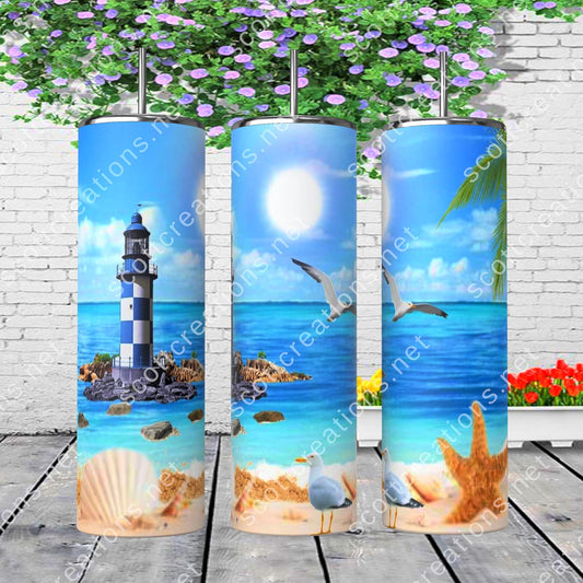 Beach Lighthouse Tumbler
