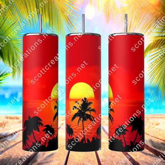 Sunset Palm Tumbler
