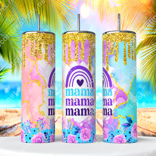 Mama Glitter Gold Tumbler