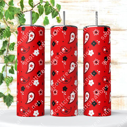 Red Paisley Tumbler