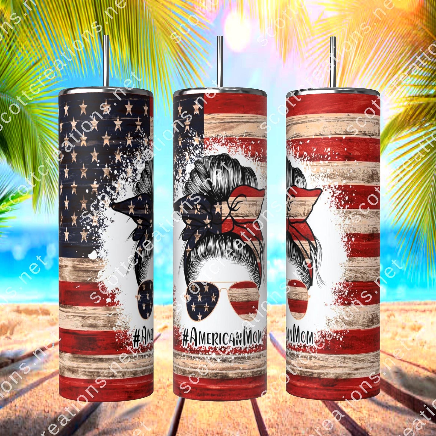 Vintage American Mom Tumbler