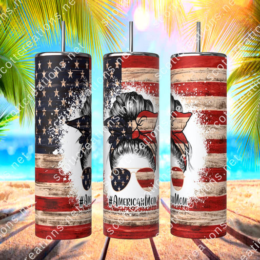 Vintage American Mom Tumbler