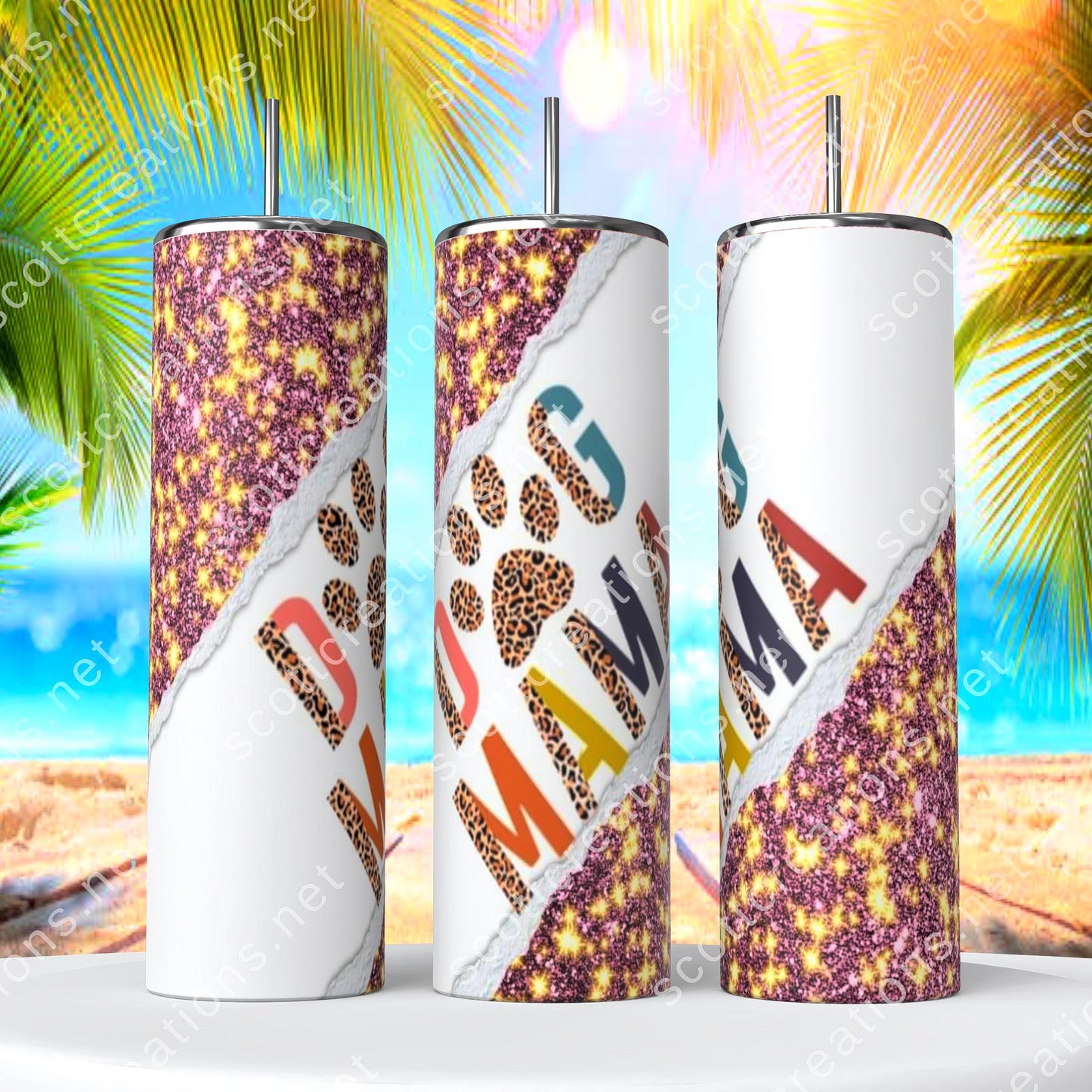 Leopard Dog Mom Tumbler