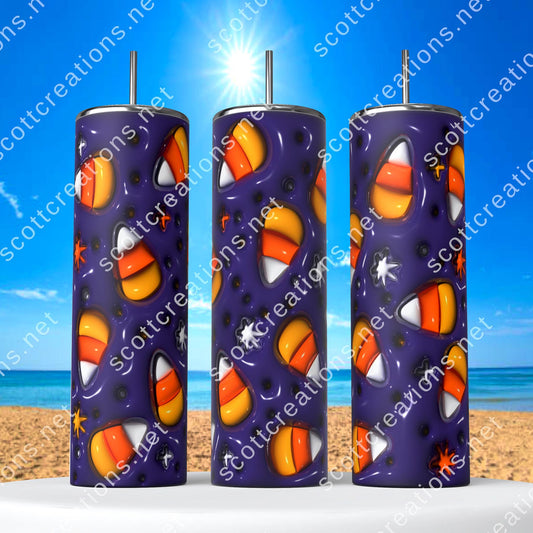 Purple Candy Corn Tumbler