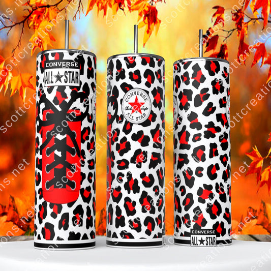 Red Leopard Shoe Tumbler