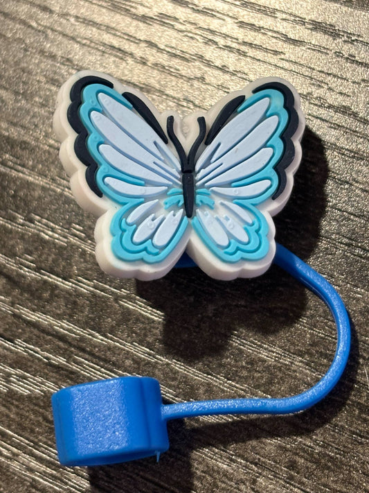 Blue Butterfly Straw Topper