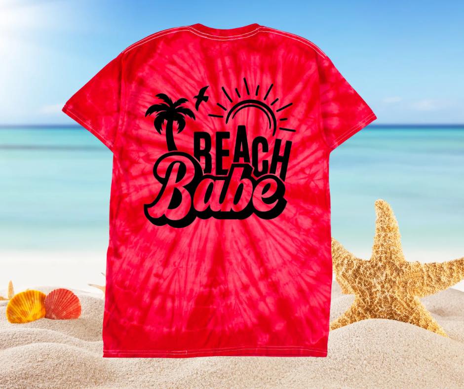 Red Tie Dye Beach Babe
