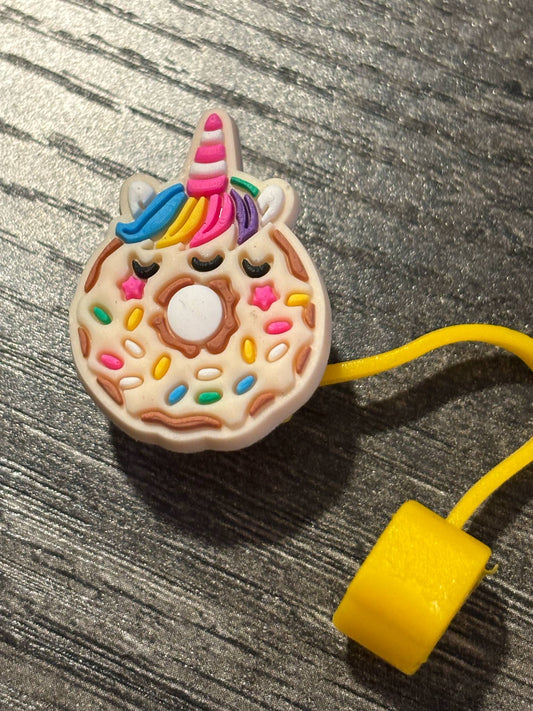 Unicorn Donut Straw Topper