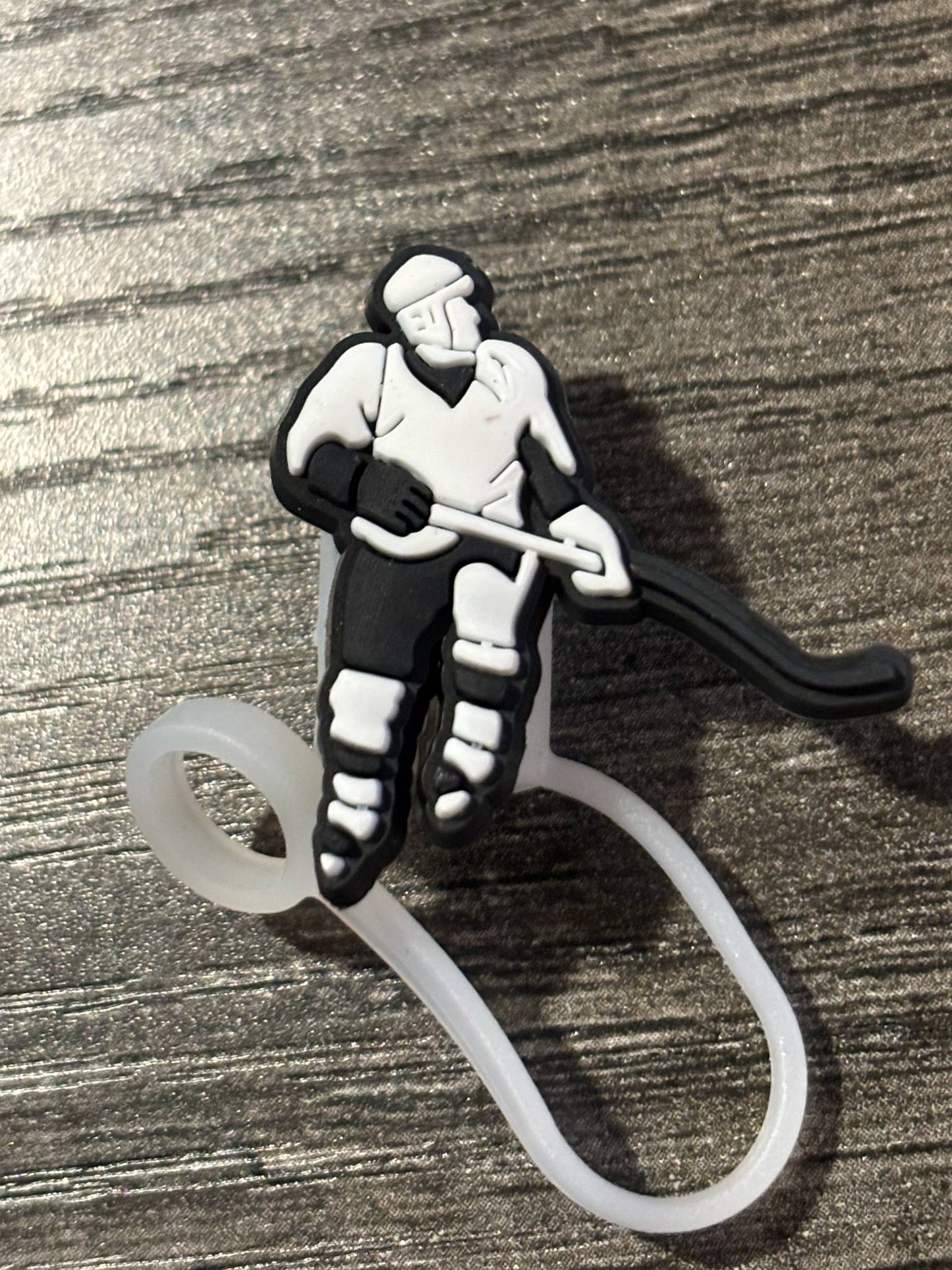 Hockey Player Straw Topper