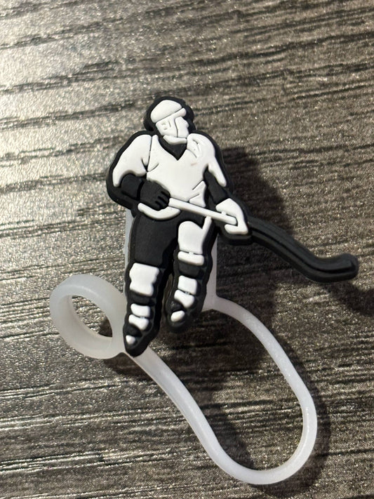 Hockey Player Straw Topper
