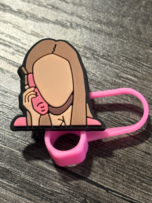 Girl on Phone Straw Topper