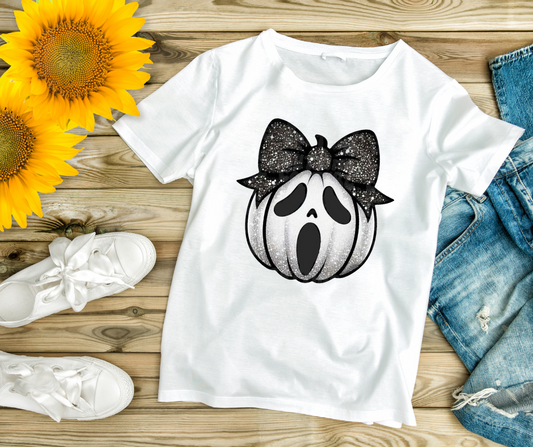 Scary Pumpkin with Bow