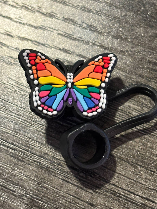 Rainbow Butterfly Straw Topper