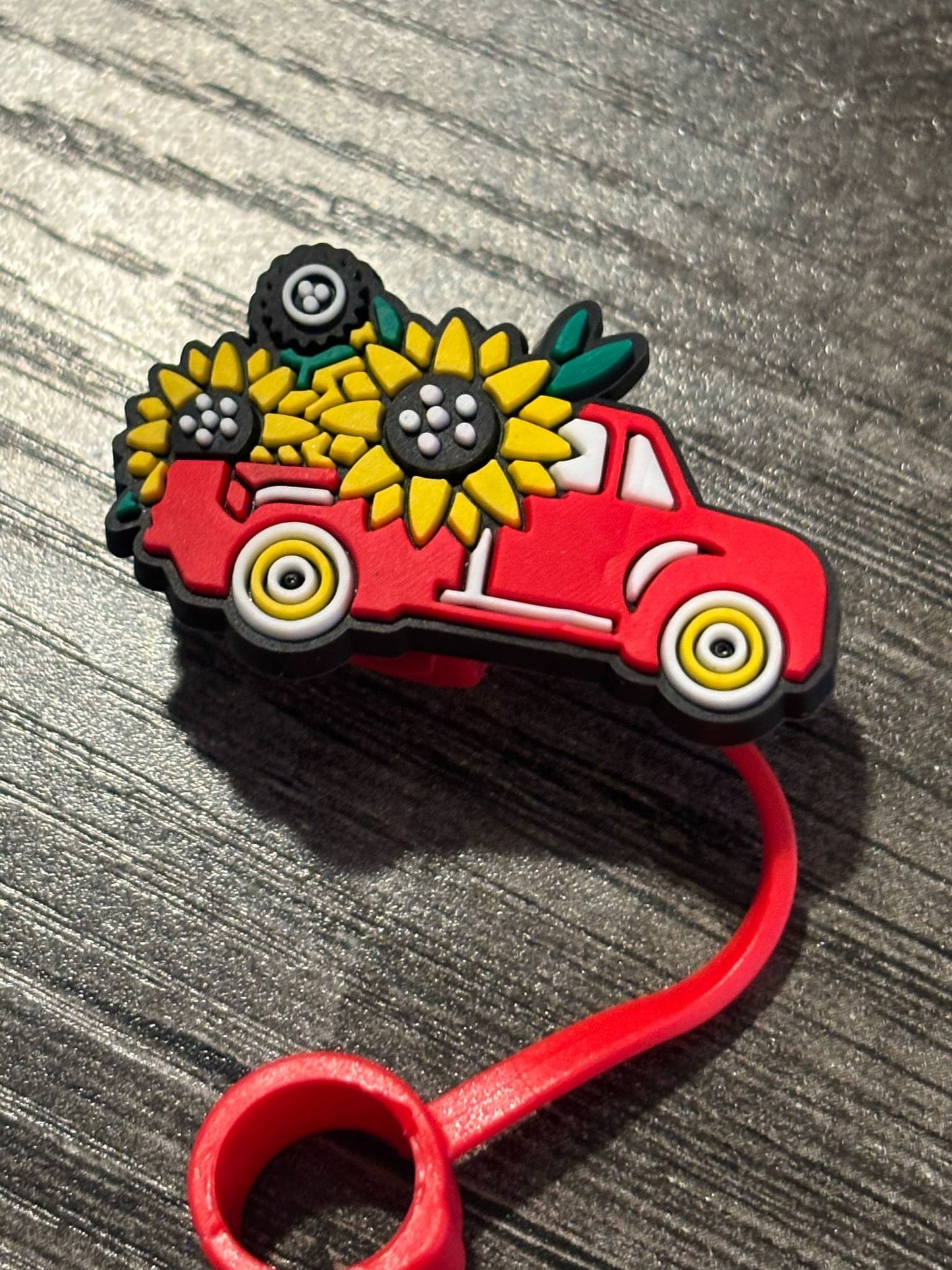 Red Truck Straw Topper