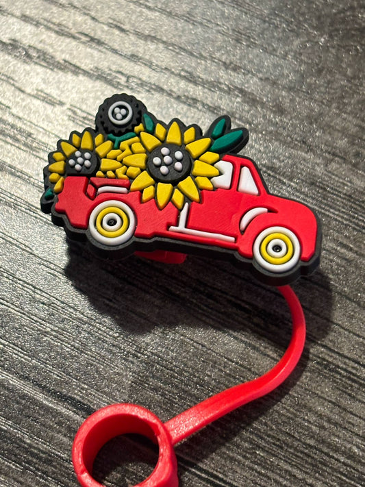 Red Truck Straw Topper