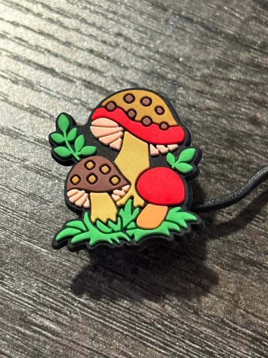 Red Mushrooms Straw Topper