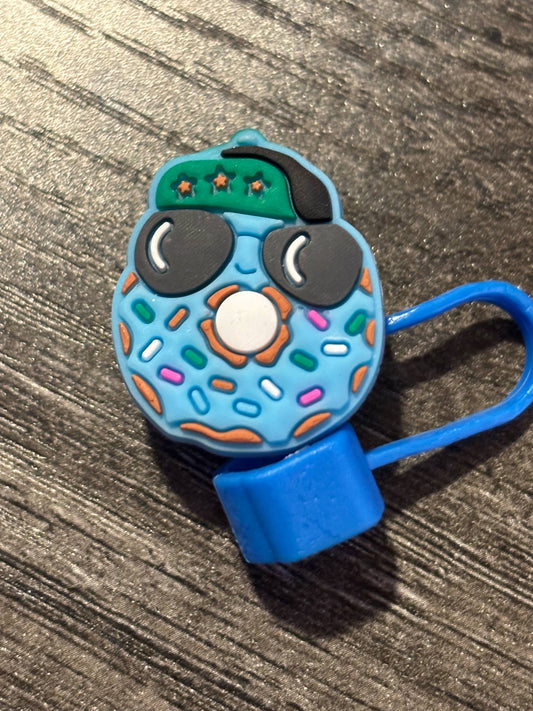 Blue Donut Straw Topper