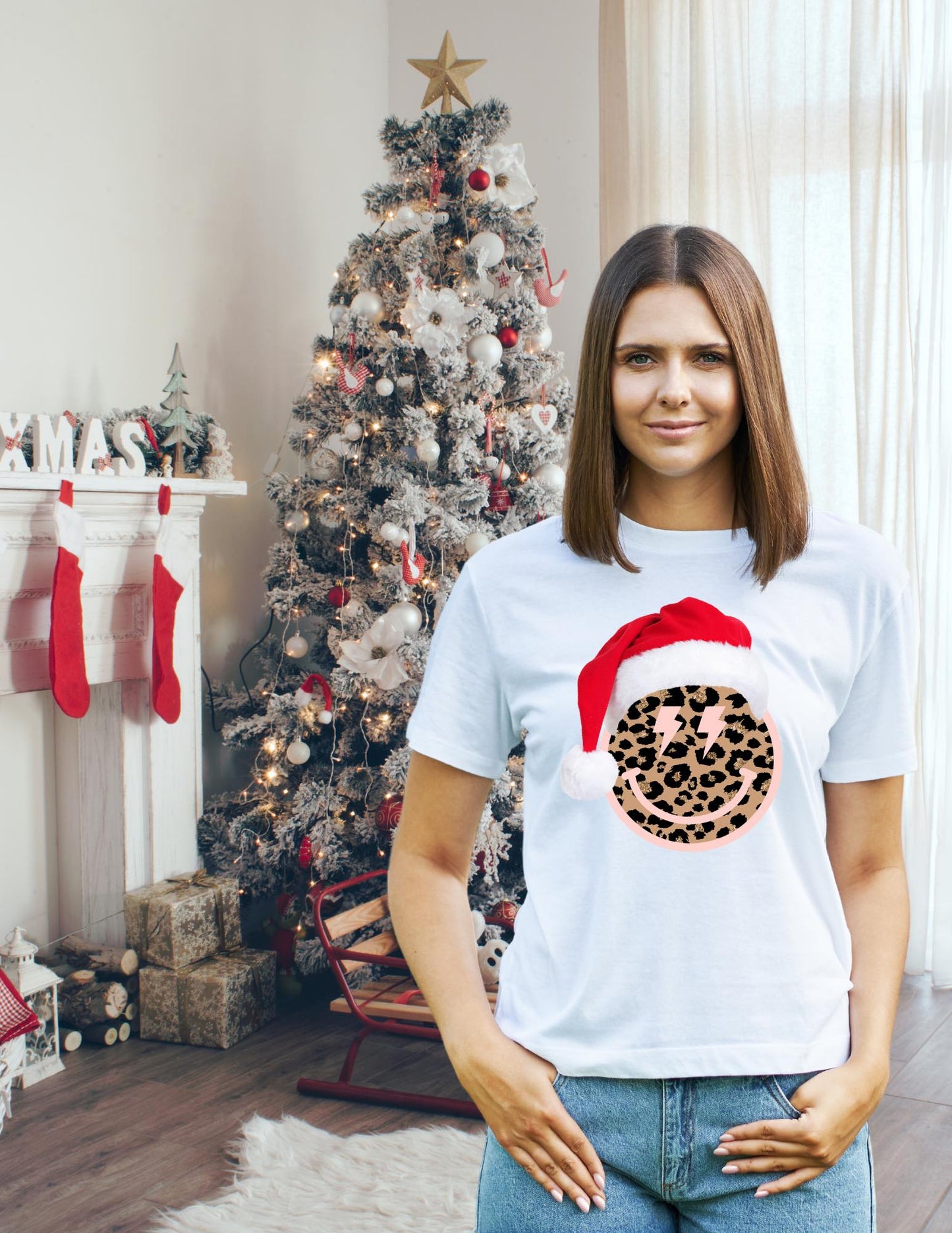 Leopard Smiley Christmas