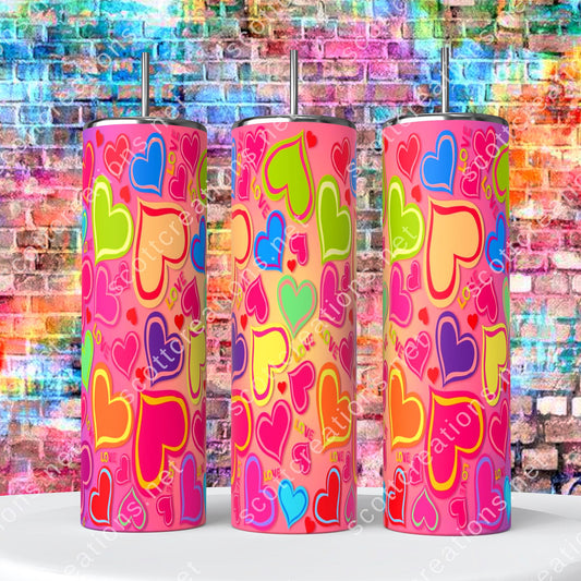 Colorful Hearts Tumbler