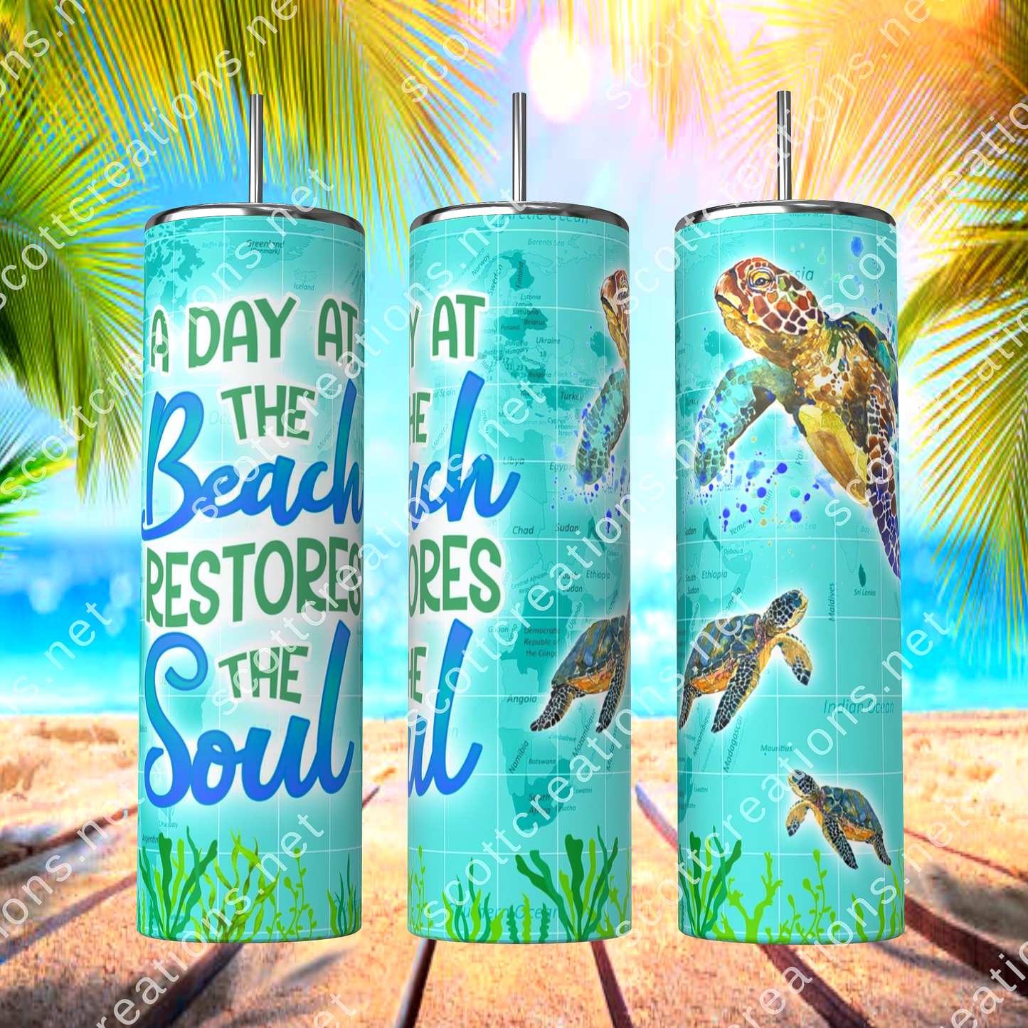 Beach Turtles Tumbler